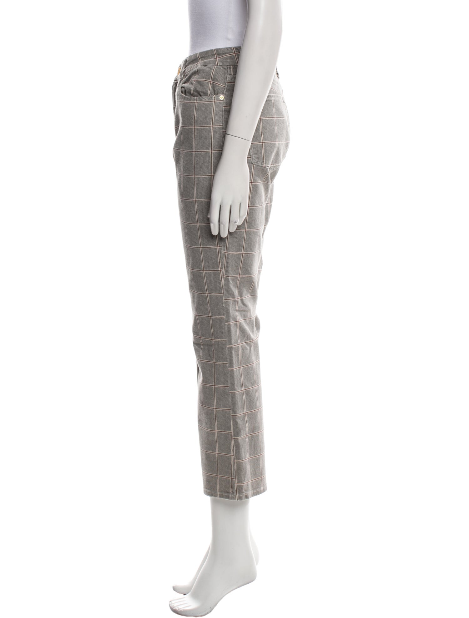 FRAME Plaid Print Wide Leg Pants